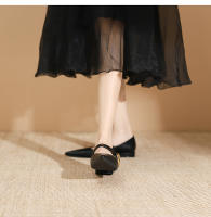 Nuevo Xiaoxiangfeng, hebilla de una palabra, tacón único puntiagudo, zapatos individuales, zapatos Lizhen - details 9