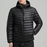 Chaqueta ligera con capucha para hombre, abrigo informal con relleno de plumón de pato blanco, a la moda, invierno, 2024, novedad de 90% - details 2