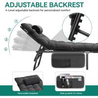 Taburete de Playa Plegable con Almohada 190x68x31cm 4 Posiciones Ajustables Carga de 300lbs - details 26