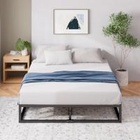 Cama Plataforma de Metal de 25 cm Joseph Somier |   Soporte de láminas de Madera |   almacenamiento bajo la Cama |   140 x 190 cm |   Negro - details 3