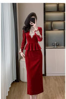 Vestido de noche de terciopelo ligero de lujo para mujer, estilo francés, para otoño e invierno, nuevo vestido de noche de alta gama con temperamento y corte ajustado, de un solo paso - details 17
