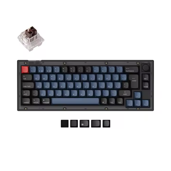 Keychron-Teclado mecánico personalizado, teclas de ABS, retroiluminación RGB, interruptor K Pro, con diseño ISO, QMK, V2 - 1