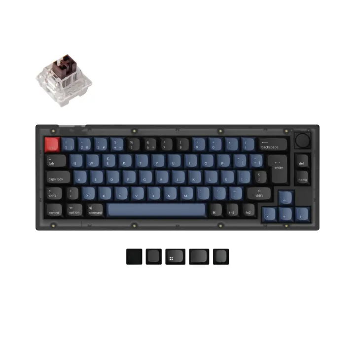 Keychron-Teclado mecánico personalizado, teclas de ABS, retroiluminación RGB, interruptor K Pro, con diseño ISO, QMK, V2 - 1