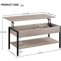 Mesa de Centro Elevable Mesa de Café con Revistero Mesa Baja de Industrial para Sofá Salón 104,5x49,5X(47-62) cm - details 11