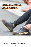 Zapatos de trabajo con punta compuesta para hombre, zapatillas de seguridad de cuero indestructibles, antigolpes, antipinchazos, aislamiento, 6KV - details 22
