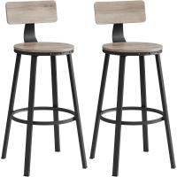 Juego de Taburetes de Cocina de Acero Altos con Espalda Montaje Fácil Industrial - details 4