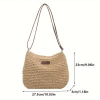 Bolsos cruzados de mimbre de verano para mujer, bolso de hombro tejido de paja, bolsos pequeños tejidos a mano para mujer - details 4
