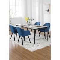 Silla de Comedor Estilo Vintage Juego de 1, Silla Cocina, Silla Nordica con Respaldo y Reposabrazos, Tela Pana, Estructura de Madera, Sillas para Tocador, Escritorio, Crema, EZS26cm-1 - details 46