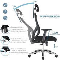 Ajustable, reposabrazos, soporte lumbar, altura regulable y oscilación de 120 ° , Silla de Oficina Capacidad de - details 3