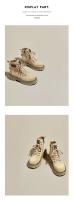 Botas Martin de cuero populares 2025 otoño e invierno nuevo estilo británico plataforma versátil botas cortas de cuero mate terciopelo botas de mujer. - details 2