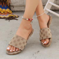 Zapatillas de mujer de talla grande, sandalias de playa con correa cruzada plana y punta de nuevo estilo - details 18