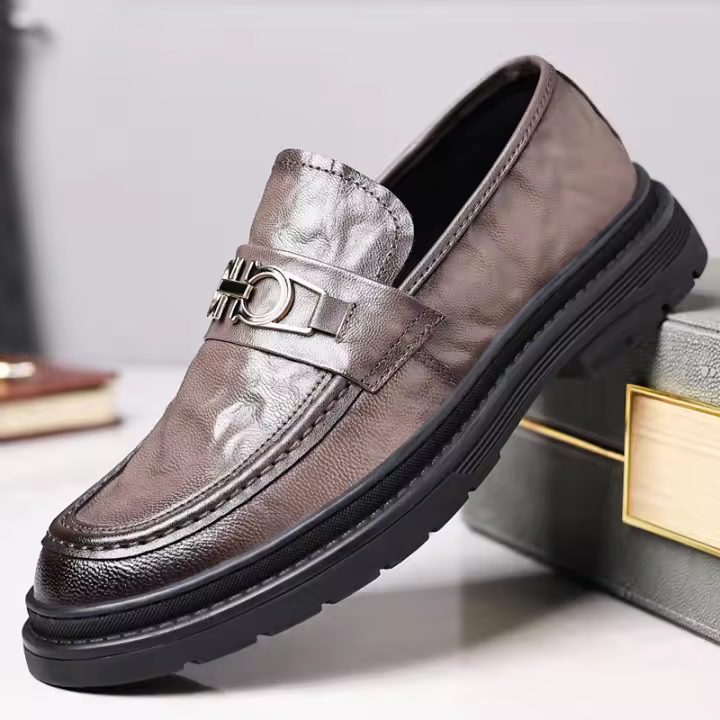 Nueva primera capa de piel de oveja de los hombres zapatos casuales de cuero de negocios modelos de los hombres. - 1