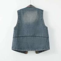 Chaleco Denim Retro para Mujer Chaleco Ajustado sin Mangas, Botón Único, Moda Casual de Primavera y Otoño, Novedad 2024 - details 25