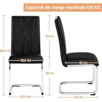 2PCS Sillas de Comedor Giratorias Sillas de Cocina con Respaldo Alto Patas Metálicas Diseño Moderno para Salón Oficina Dormitorio Blanco - details 11