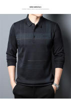 Camiseta Casual para Hombres CASUMANL EU SIZE con Cuello Abotonado y Rayas Empresarial Manga Larga para Otoño Ajuste Regular - details 8