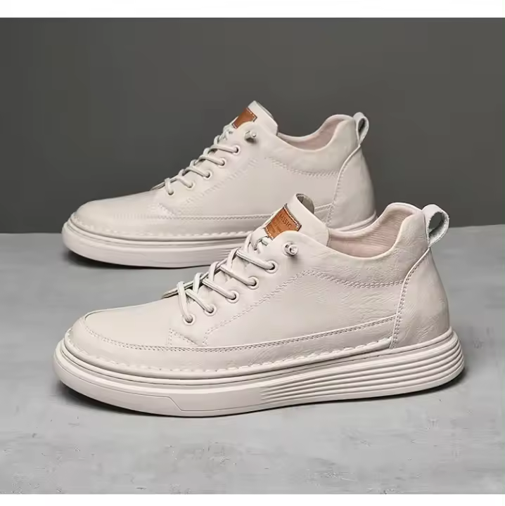 Zapatos De patinete Para Hombres, Con Aumento De Altura En Cuero Genuino, Zapatillas Elevadoras Con Inserción De Altura De 6CM - 1