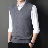 Chaleco tejido con cuello en V para hombre, suéter cálido informal a la moda, Top versátil, Color sólido, novedad de Otoño Invierno 2024 - details 12