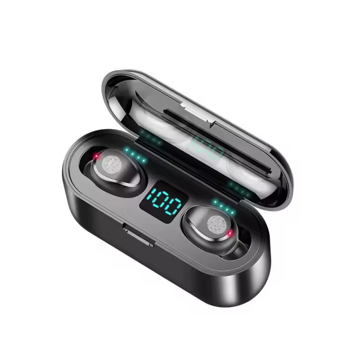 Auriculares inalámbricos intrauditivos con Bluetooth, dispositivo de audio TWS de alta calidad, con pantalla Digital F9, para juegos deportivos - 1