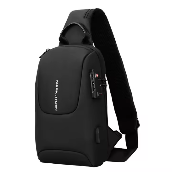 1 bolso cruzado MARK RYDEN TSA Lock para hombre, bandolera mensajero de tela impermeable con puerto de carga USB, paquete de pecho de viaje corto, bolsa de viaje, carga, mensajeros - 1