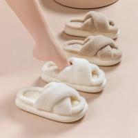Suelo interior antideslizante de esponja para mujer, parte inferior, pantuflas peludas de algodón para el hogar, candelabros de invierno - details 1