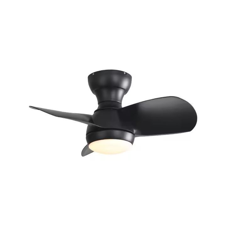 Mini ventilador de techo led de 23 pulgadas con 3 colores regulables 3 palas ABS control remoto motor DC para dormitorio - 1