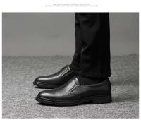 Botas de hombre Bjjgi clásicas de cocodrilo italiano + piel de vaca de capa superior + cinturón + falda + zapatos formales - details 9