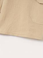 Pantalones cortos Cargo de lino con múltiples bolsillos para hombre, pantalones cortos con cordón de cintura a la moda para exteriores - details 32