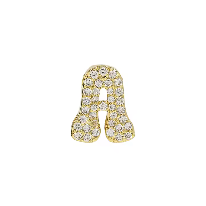 Pulseras personalizadas con 26 letras en inglés, pulseras con nombre de circonita de cristal, pulseras con letras deslizantes DIY, joyería de cumpleaños - 1