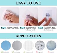 20 piezas clavo de pared autoadhesivo, gancho para colgar marco sin perforación, ganchos adhesivos transparentes para colgar cuadros extraíbles - details 3