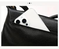 Bolso Cruzado de Cuero Genuino Minimalista Mango Ajustable, Gran Capacidad, Cierre de Cremallera, Elegante Accesorio para Uso Diario y Profesional - details 6