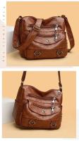 Bolso cruzado de cuero suave de gran capacidad para mujer, bolso de mamá moderno, combina con el día a día - details 6