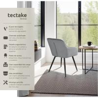 Silla Tapizada en Terciopelo, Sillas de Comedor Ergonómicas y Versátiles, Gran Estabilidad y Capacidad de Carga, Sillas Cocina Elegante - 1 Silla Gris/Negro - details 6