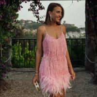 Nueva moda vestido de empalme de plumas de lentejuelas con flecos vestidos coloridos - details 1