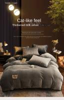 Funda nórdica suave y cálida de terciopelo de leche azul, manta de felpa de doble cara, ropa de cama de lujo, tamaño Queen, invierno, nuevo - details 0