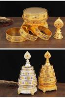 Manzha Suministros Budistas tántricos Tibetanos Aleación Ocho Mancha Luo Manda Pan Grande - details 4