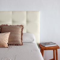Cabecero tapizado acolchado para dormitorio, modelo Tablet largo en tela antimanchas gris antracita y medidas 151 x 125 cm para camas de 135 o 150 cm. - details 31