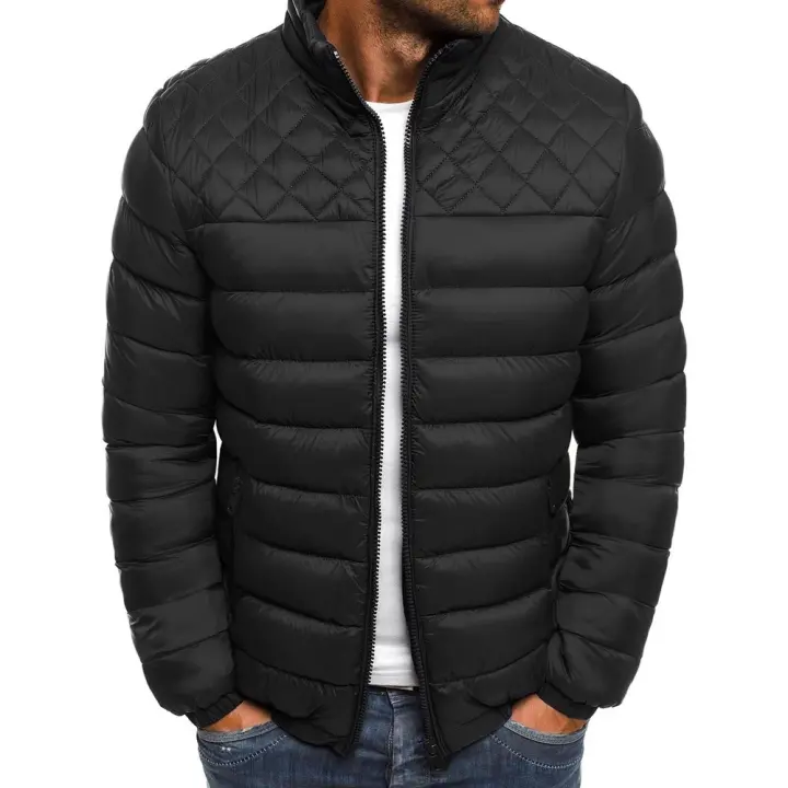 Chaquetas de algodón para hombre, abrigos con cuello alto, prendas de vestir exteriores, Otoño e Invierno - 1
