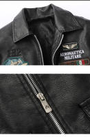 CHAIFENKO Chaqueta de Cuero de Poliéster para Hombres Aprímbano de Moda de Otoño-Primavera - details 6