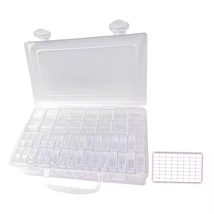Organizador de almacenamiento de semillas de 48 ranuras en 2 tamaños con pegatinas de etiquetas, caja de contenedor de semillas portátil duradera - 1