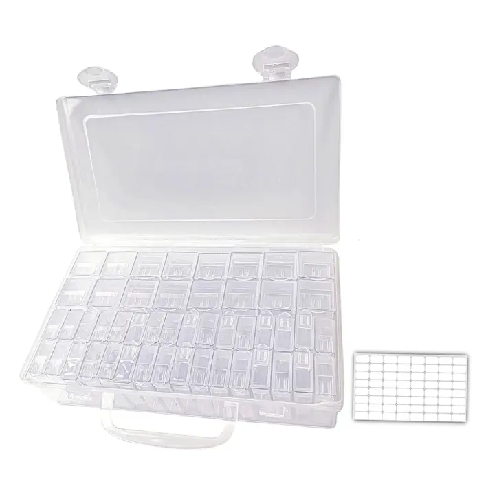 Organizador de almacenamiento de semillas de 48 ranuras en 2 tamaños con pegatinas de etiquetas, caja de contenedor de semillas portátil duradera - 1