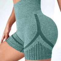 Nuevos pantalones cortos deportivos de Yoga sin costuras para mujer, mallas de cintura alta para realzar el trasero, mallas de gimnasio para correr, ropa deportiva elástica - details 11