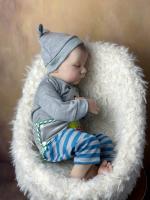 BZDOLL-Muñeca realista de bebé durmiente de 45cm, muñeco con piel de pintura 3D, silicona suave viva de 17 pulgadas, regalo de cumpleaños para recién nacido - details 4