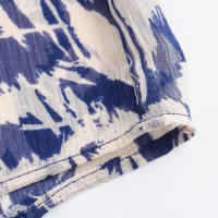 Conjuntos de Falda de Verano para Mujer OUWU Camisa de Manga Larga con Cuello de Lazo, Tops, Minifaldas Acampanadas, Estilo Vintage - details 13