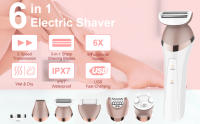 Depiladora para Mujer Afeitadora eléctrica Raozr Vello púbico Recortador de Bikini Depilación Corporal Cara, Piernas y Axilas Húmedo Seco con Luz LED 6 en 1 - details 1