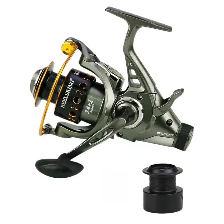 Carrete De Pesca Spinning Doble Spool 14+1BB Metal Ratio De Engranajes 4.9:1/5.2:1 Izquierdo/Derecho Para Oceanos Rios Lagos - 1