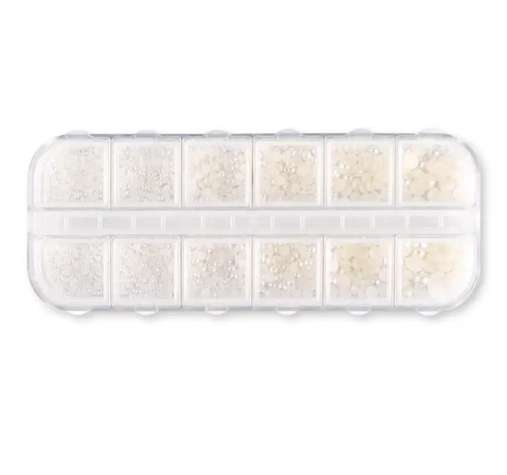Accesorios de Uñas KADS en Perla Blanca Forma Semi-Redonda Aproximadamente 1090Pcs/Caja Decoraciones de Uñas y Arte de Uñas Producto Peligroso Normal - 1