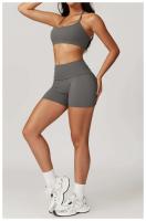 Conjunto de Shorts de Yoga de Cintura Alta Secado Rápido, Cómodo, Plegable, Belleza - details 21