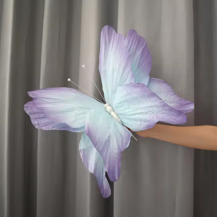 NUEVAS flores simuladas en 3D de 30/50 CM, mariposa simulada a gran escala, ventana colorida, exhibición de mariposa de papel gigante, suministro para fiestas - 1