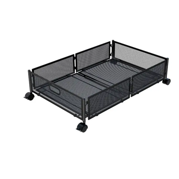 Contenedores de almacenamiento debajo de la cama de gran capacidad con ruedas, contenedores de almacenamiento de ropa para edredón de Metal, plegables con asas - 1