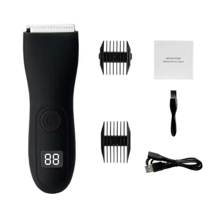 Recortadora de pelo de Ingle Eléctrica para hambres, afeitadora de ASEO Corporal para helbres, resistant al agua, cortapelos Húmedo/Seco, dear masculina, Beard - 1